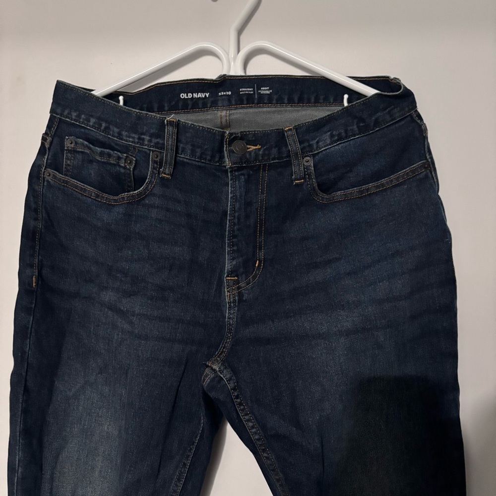 Old Navy Dark Wash Straight Leg Denim Jeans Pocket with Classic Pockets